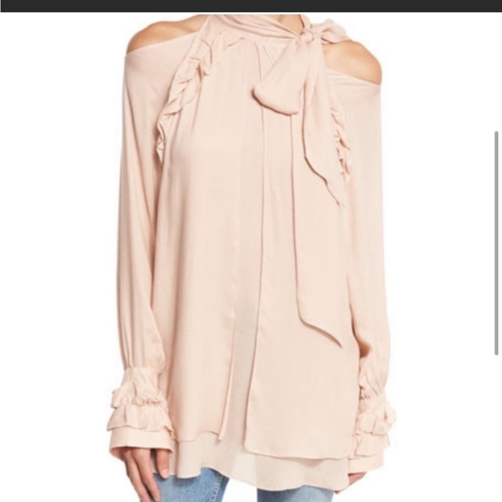 IRO Frejan Voile Soft Pink Cold Shoulder Top/blouse.